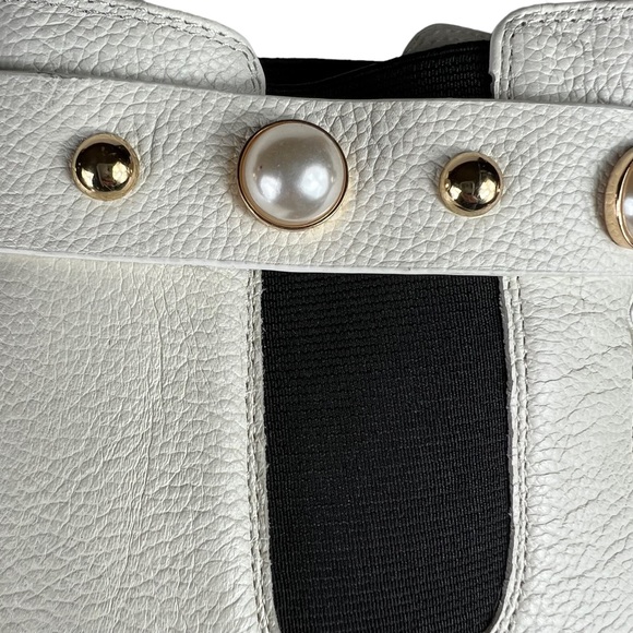 KARL LAGERFELD PARIS POLA Imitation Pearl Leather Chelsea Bootie - Picture 8 of 10